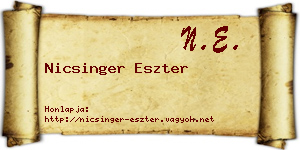 Nicsinger Eszter névjegykártya